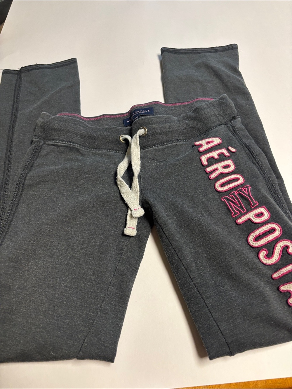 Aeropostale Gray Joggers with Pink Lettering